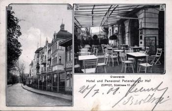 Hotel i Pensjonat Dwór Petersburski (Pod Cesarskim Orłem) na zdjęciu z ok. 1908 r. źródło: 