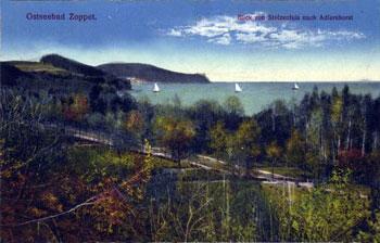 Widok na alejki Parku Północnego będące przedłużeniem dawnej ul. Łąkowej, zdjęcie zrobione ze wzgórza, na którym znajduje się Willa Stolzenfels, zdjęcie z ok. 1910 r. źródło: 
