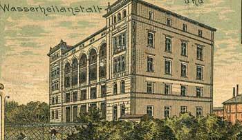 Sanatorium Bałtyckie - zakład wodoleczniczy Dr Firnhabera oraz kwatery mieszkaniowe, litografia z 1899 r. źródło: MM