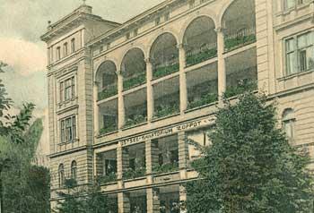 Sanatorium Bałtyckiego wraz z otaczającym je parkiem, zdjęcie z ok. 1905 r.  źródło: MM