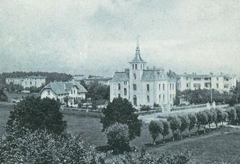Pałacyk Panny Teltmer widziany z restauracji i kawiarni Dolinny Młyn, zdjęcie z 1906 r. źródło: KC