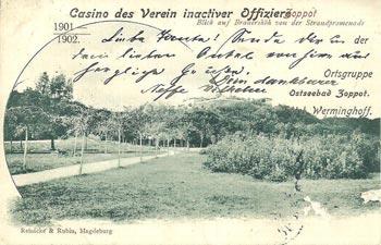 Widok na Restaurację Brauershoehe na Wzgórzu Piwowara z nadmorskiej promenady, zdjęcie z ok. 1901 r. źródło: 