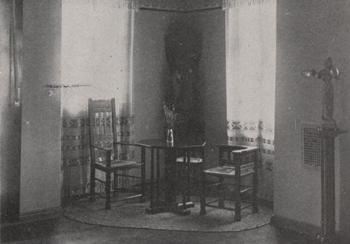 Wnętrze willi Drager, wykusz, zdjęcie z 1913 r. źródło: BUW, Ostd. Bau-Zeitung 1913