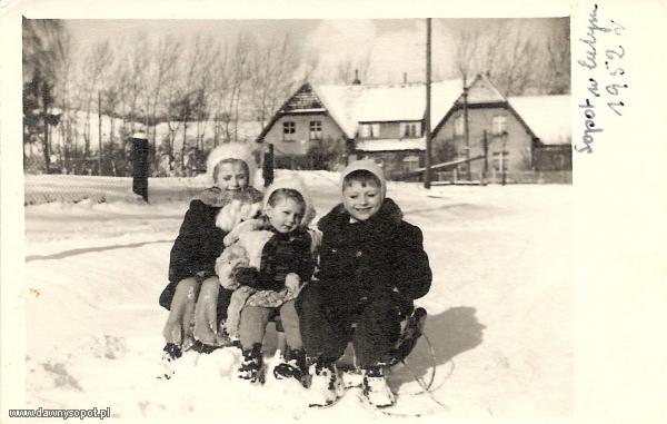 Sopot Kamienny Potok ul. Małopolska, zima 1952.